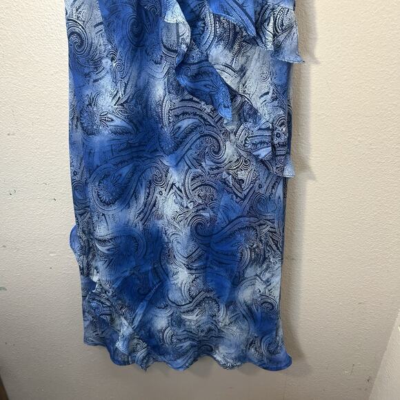 Robbie Bee Dress Sz 16 Paisley Ruffle 90s Y2K Fairy Night Out Cocktail Party - Picture 3 of 9